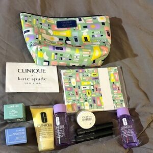 Clinique x Kate Spade Vibrant Cosmetic Set with stationary all products are new